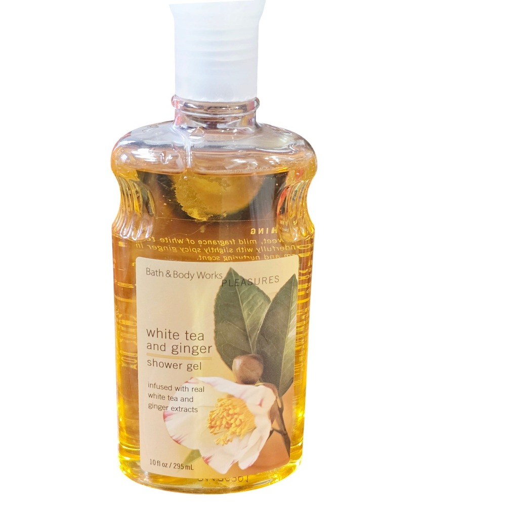 Bath & Body Works Pleasures White Tea and Ginger Shower Gel 10oz Vintage Bottle